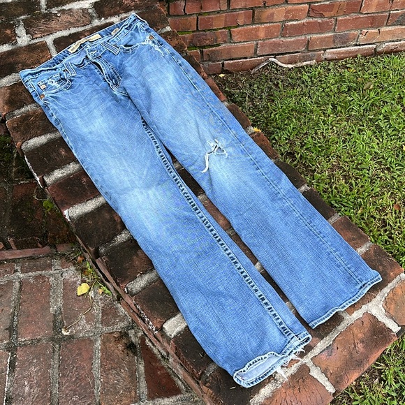 Big Star regular Bootcut "Pioneer" distressed Jeans size 32L - Picture 7 of 7